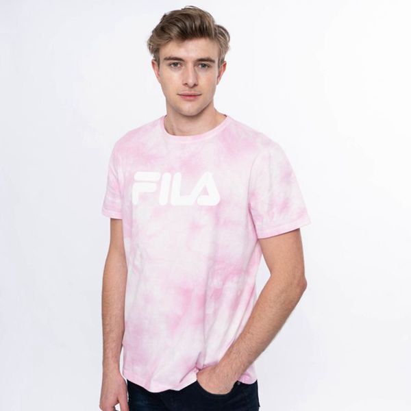 Camisetas Fila Homem Rosa - Fila Mono Deckle Tie Dye Portugal Lisboa,PRSN-46721